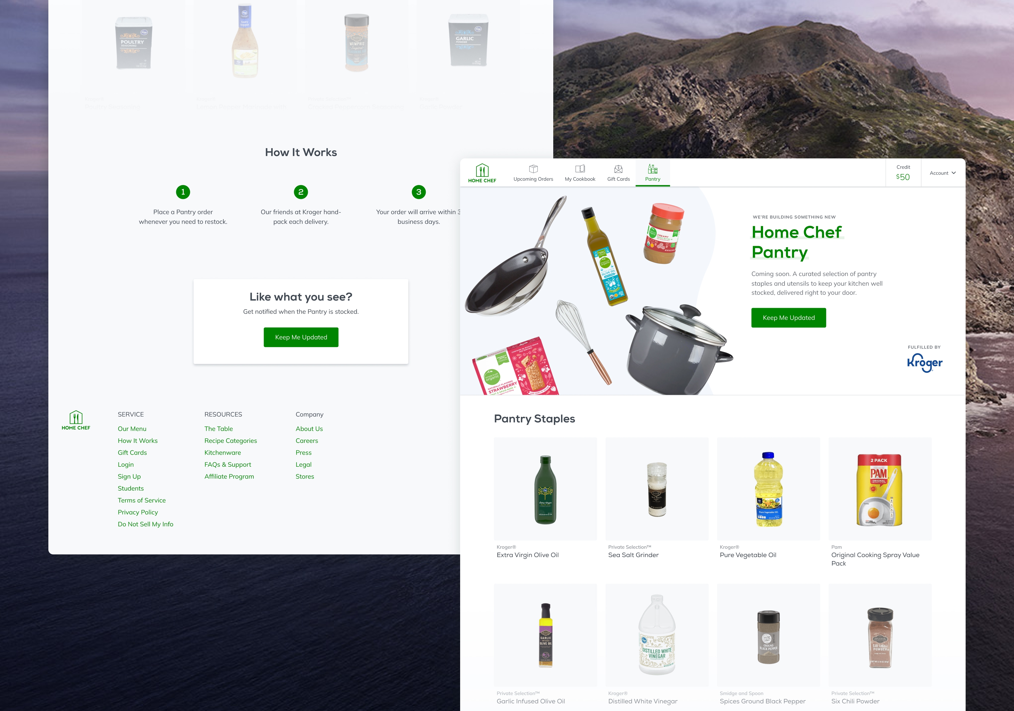 Static site prototype of Home Chef Pantry