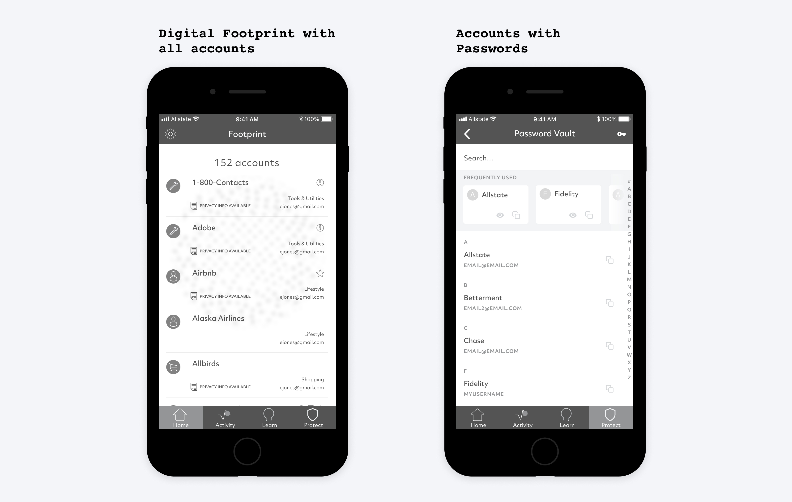 An example of the before and after of the designs